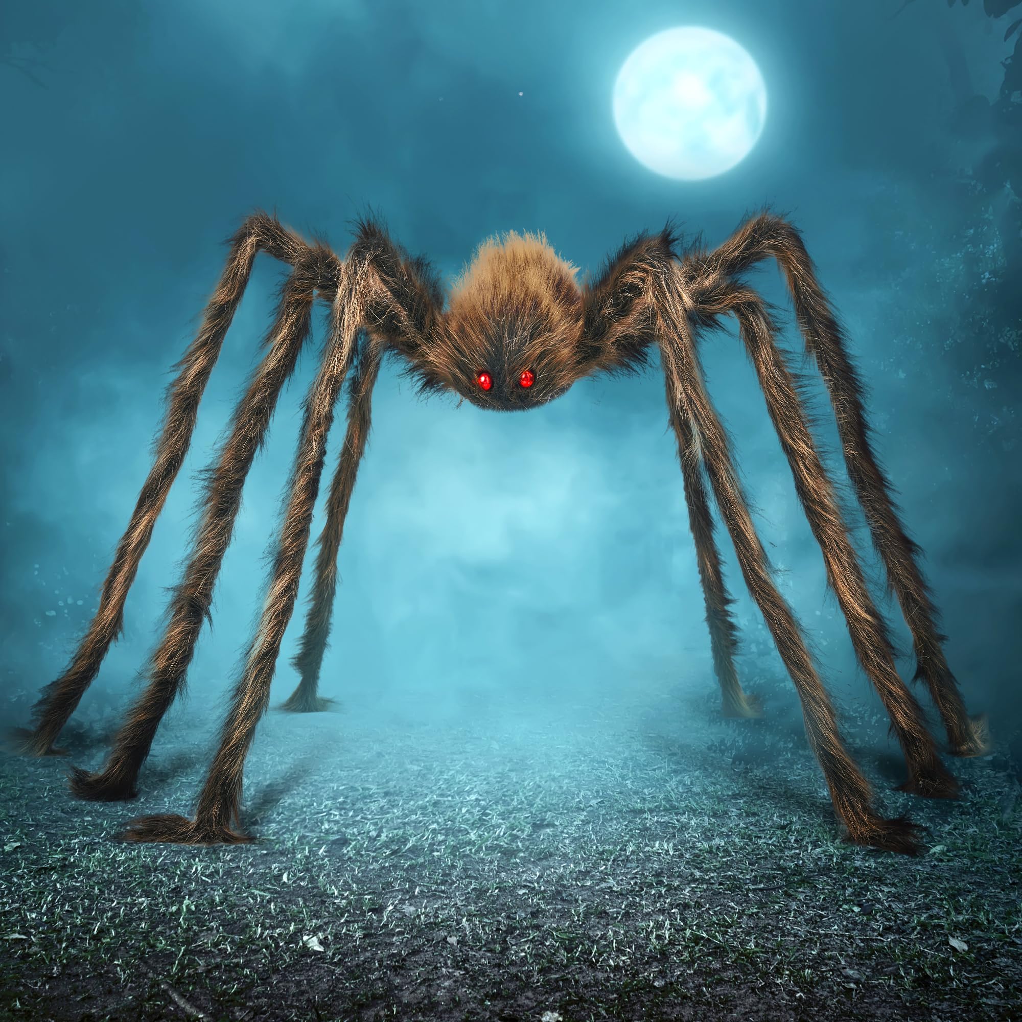 JOYIN 6.5ft Halloween Spider Outdoor Decorations, Scary Giant Large Spider Props for Halloween Outside Decor, Indoor Party Supplies and Yard Lawn Decoration, Black